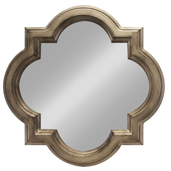 Threshold quatrefoil clover decorative wall mirror